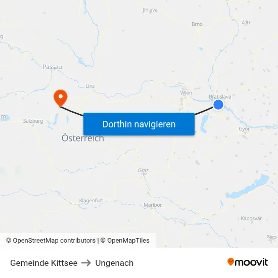 Gemeinde Kittsee to Ungenach map