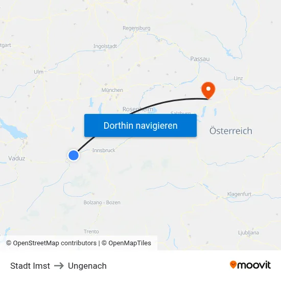 Stadt Imst to Ungenach map