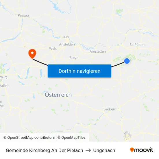 Gemeinde Kirchberg An Der Pielach to Ungenach map