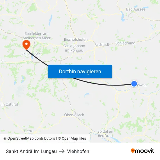 Sankt Andrä Im Lungau to Viehhofen map