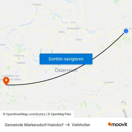 Gemeinde Markersdorf-Haindorf to Viehhofen map