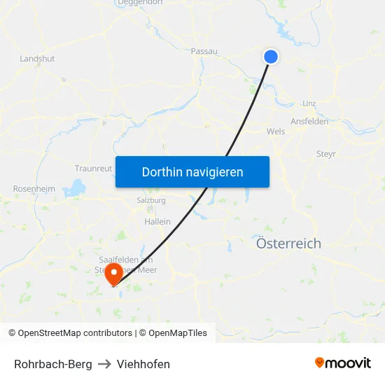 Rohrbach-Berg to Viehhofen map