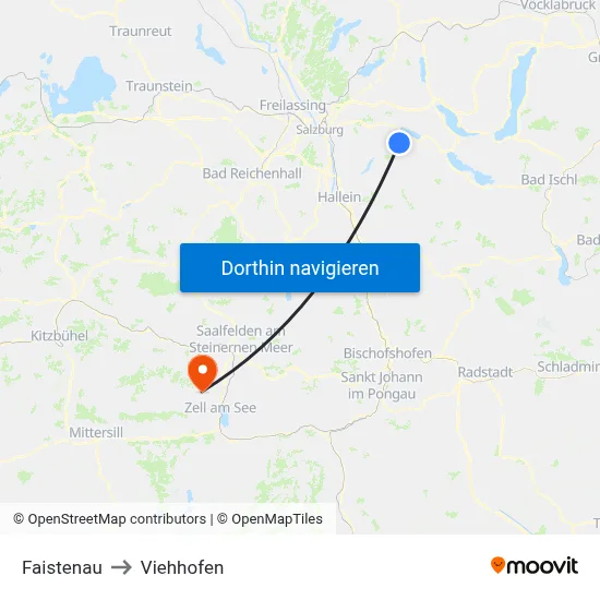 Faistenau to Viehhofen map