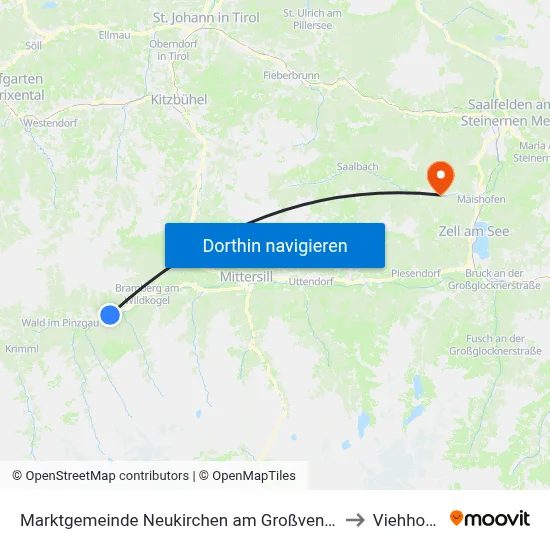 Marktgemeinde Neukirchen am Großvenediger to Viehhofen map