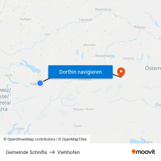 Gemeinde Schnifis to Viehhofen map
