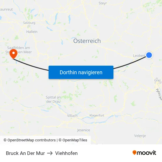 Bruck An Der Mur to Viehhofen map