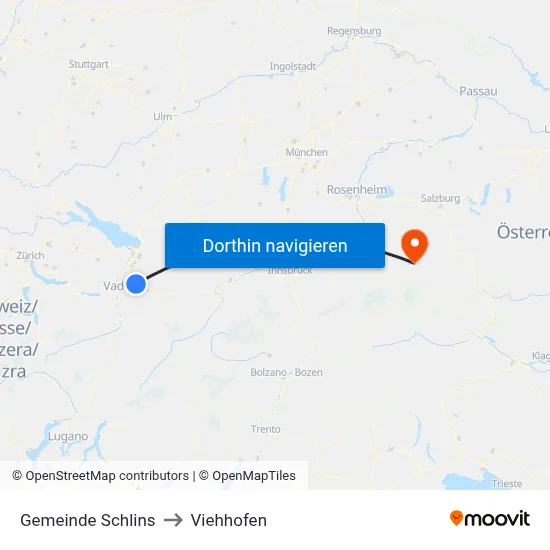 Gemeinde Schlins to Viehhofen map