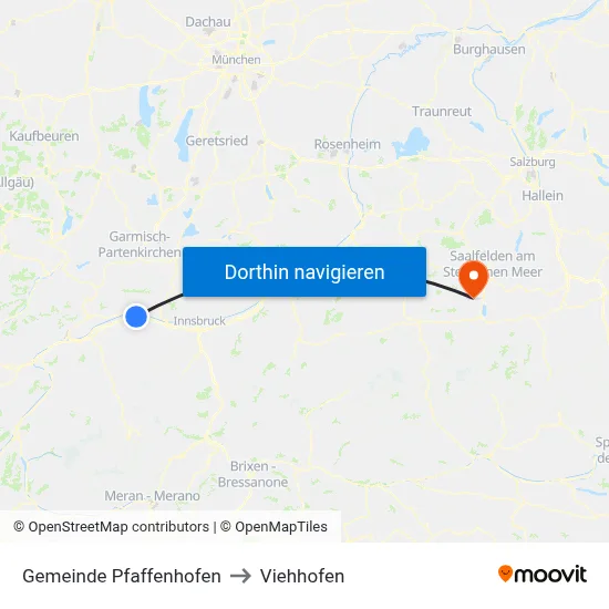 Gemeinde Pfaffenhofen to Viehhofen map