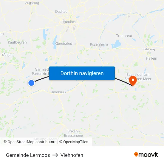 Gemeinde Lermoos to Viehhofen map