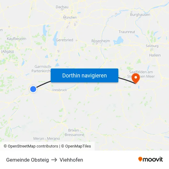 Gemeinde Obsteig to Viehhofen map