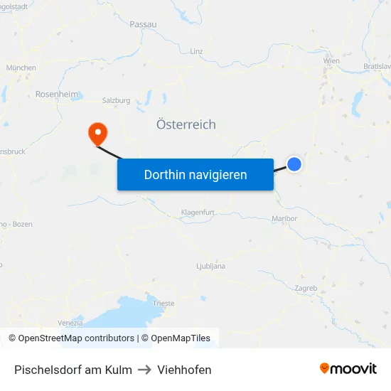 Pischelsdorf am Kulm to Viehhofen map