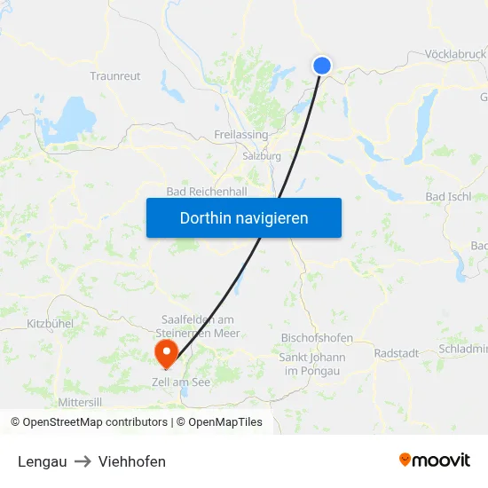 Lengau to Viehhofen map