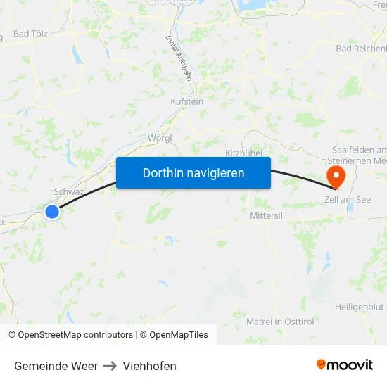 Gemeinde Weer to Viehhofen map