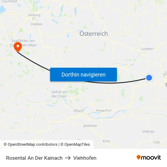 Rosental An Der Kainach to Viehhofen map
