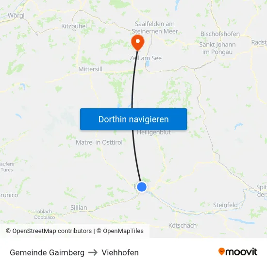 Gemeinde Gaimberg to Viehhofen map