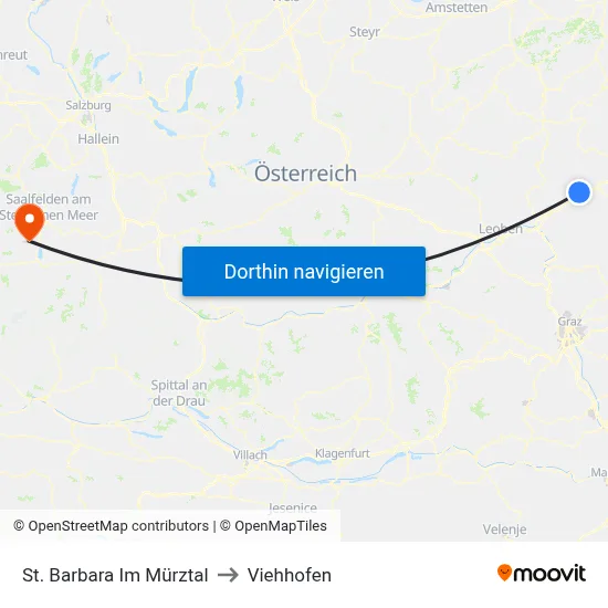 St. Barbara Im Mürztal to Viehhofen map