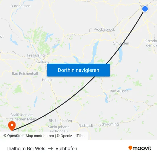 Thalheim Bei Wels to Viehhofen map