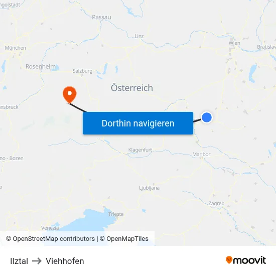 Ilztal to Viehhofen map