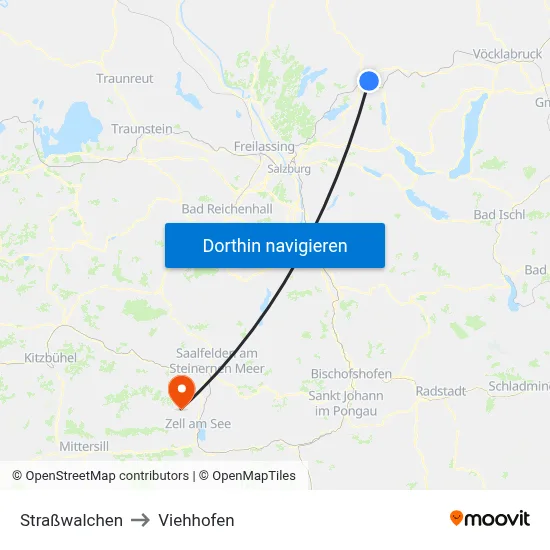 Straßwalchen to Viehhofen map