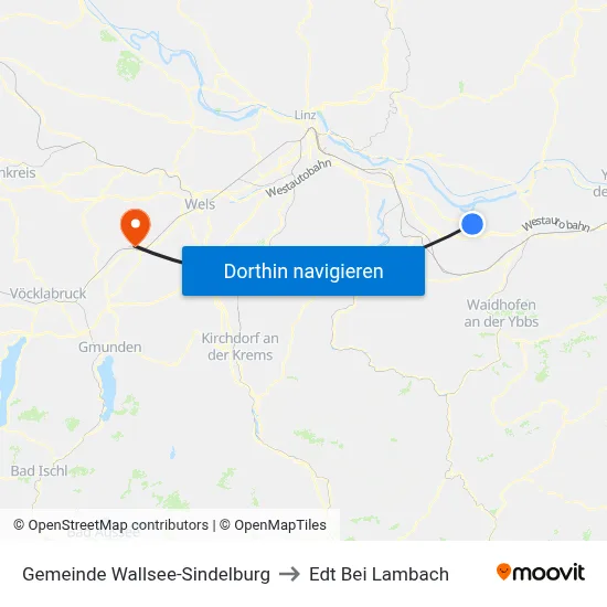 Gemeinde Wallsee-Sindelburg to Edt Bei Lambach map