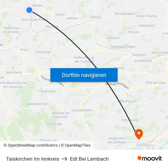 Taiskirchen Im Innkreis to Edt Bei Lambach map
