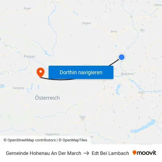 Gemeinde Hohenau An Der March to Edt Bei Lambach map