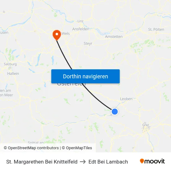 St. Margarethen Bei Knittelfeld to Edt Bei Lambach map