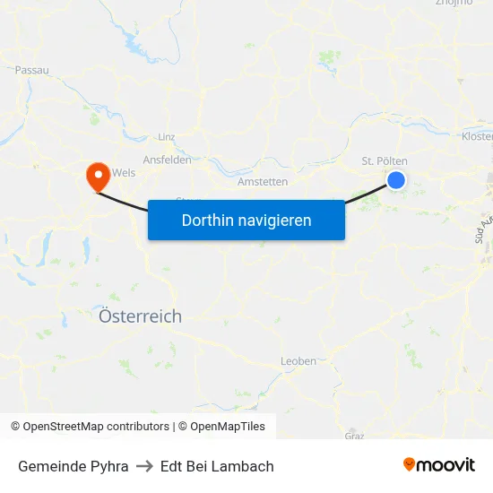 Gemeinde Pyhra to Edt Bei Lambach map