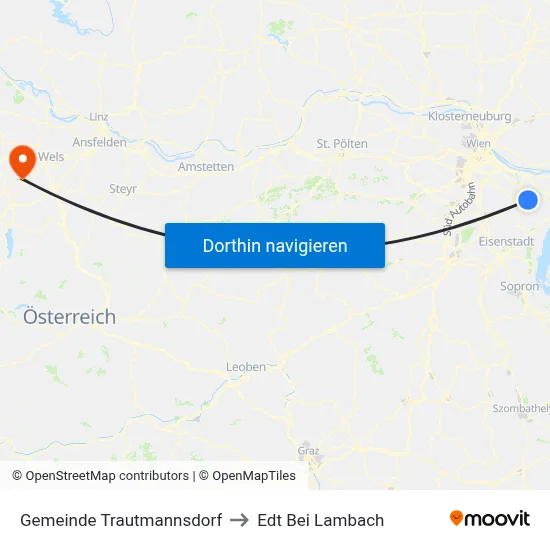 Gemeinde Trautmannsdorf to Edt Bei Lambach map