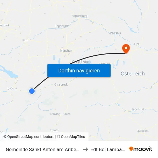 Gemeinde Sankt Anton am Arlberg to Edt Bei Lambach map