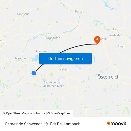 Gemeinde Schwendt to Edt Bei Lambach map