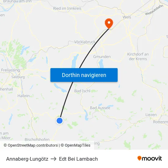 Annaberg-Lungötz to Edt Bei Lambach map