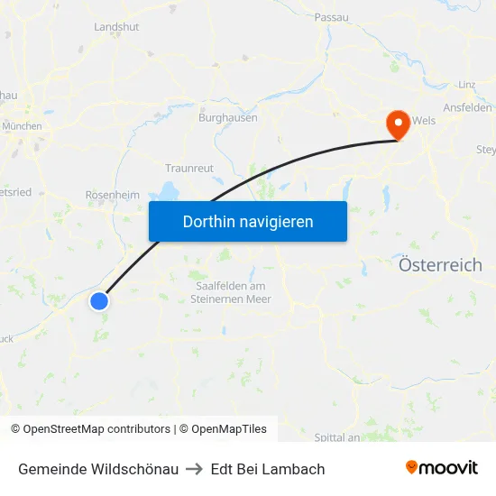 Gemeinde Wildschönau to Edt Bei Lambach map