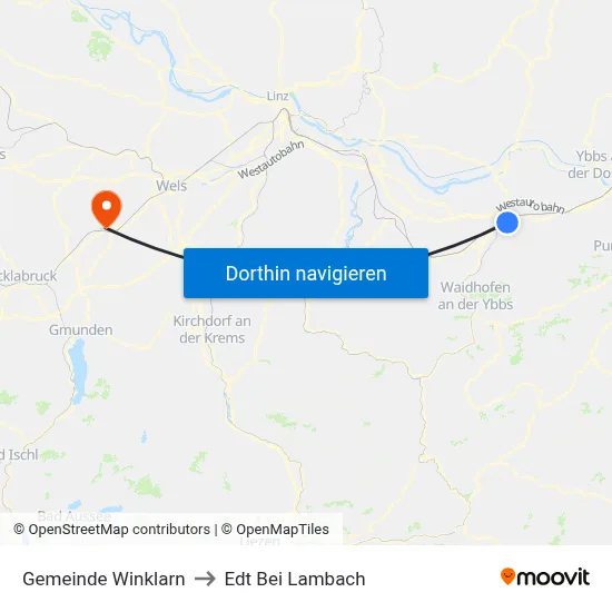 Gemeinde Winklarn to Edt Bei Lambach map