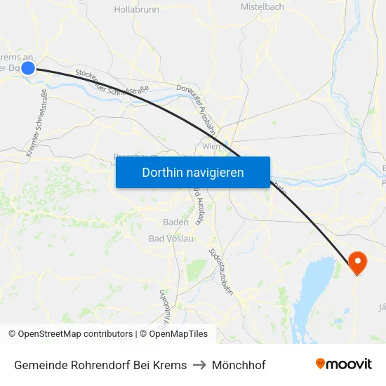 Gemeinde Rohrendorf Bei Krems to Mönchhof map