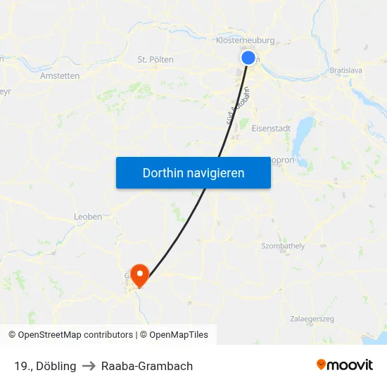 19., Döbling to Raaba-Grambach map