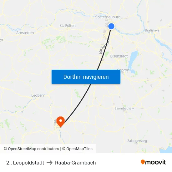 2., Leopoldstadt to Raaba-Grambach map