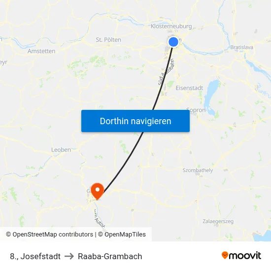 8., Josefstadt to Raaba-Grambach map