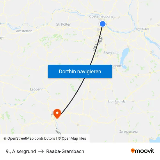 9., Alsergrund to Raaba-Grambach map
