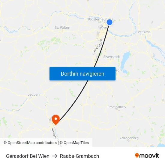 Gerasdorf Bei Wien to Raaba-Grambach map