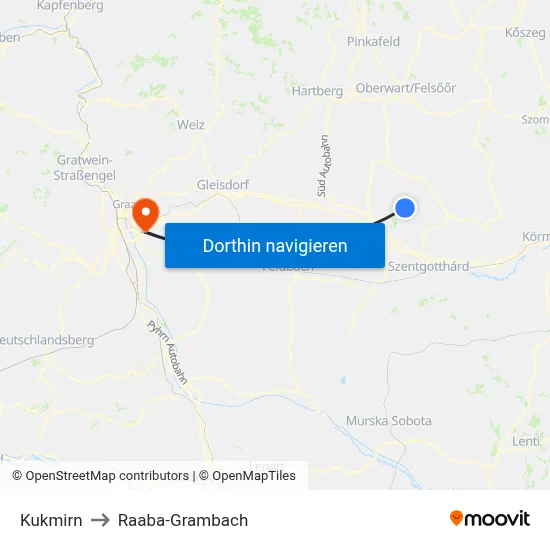 Kukmirn to Raaba-Grambach map
