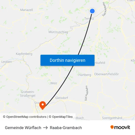 Gemeinde Würflach to Raaba-Grambach map