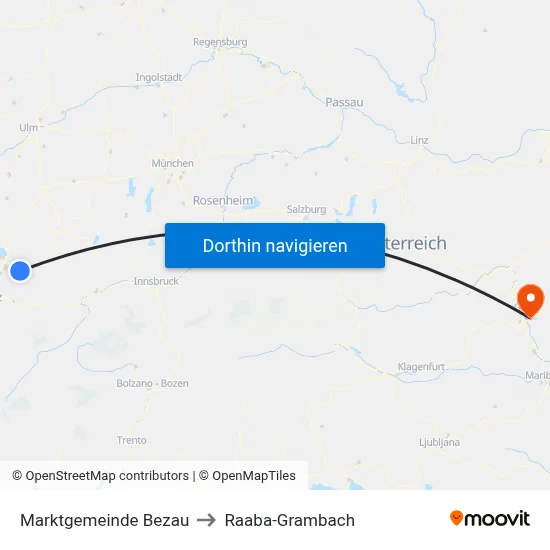 Marktgemeinde Bezau to Raaba-Grambach map
