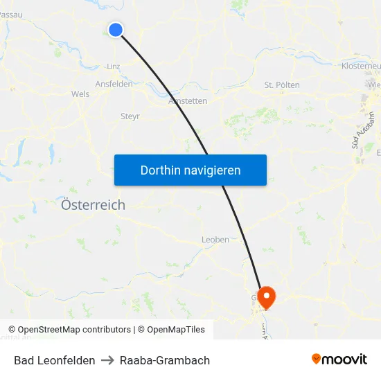 Bad Leonfelden to Raaba-Grambach map