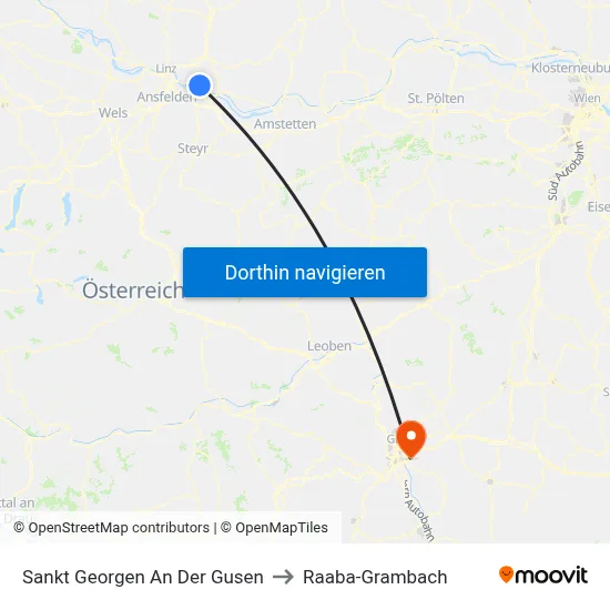 Sankt Georgen An Der Gusen to Raaba-Grambach map