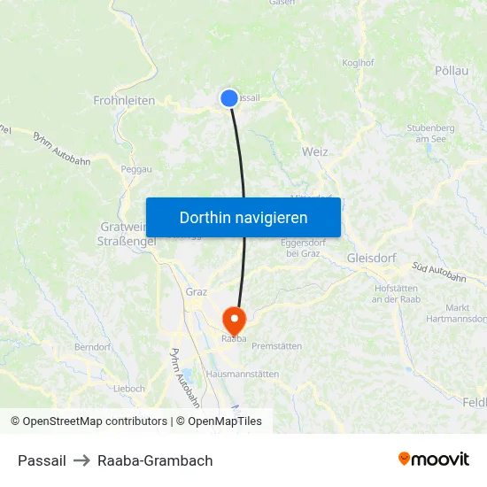 Passail to Raaba-Grambach map