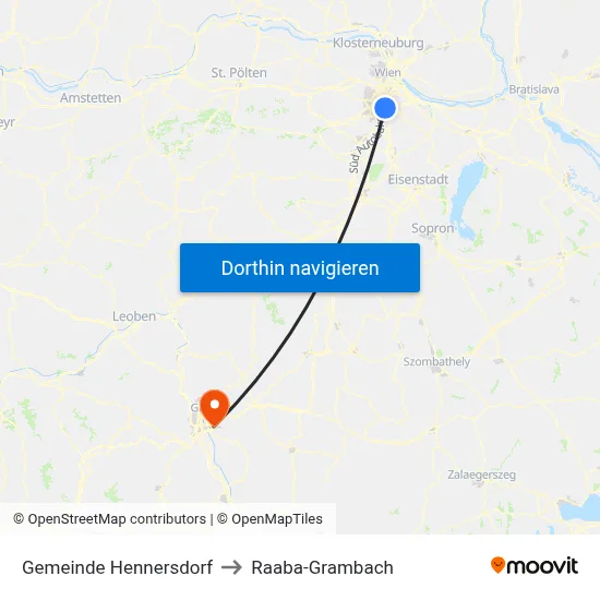 Gemeinde Hennersdorf to Raaba-Grambach map