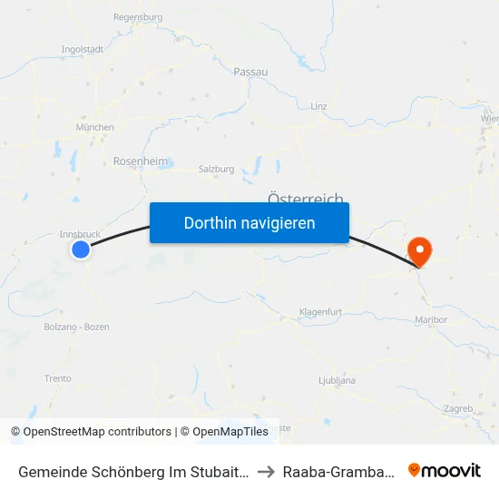 Gemeinde Schönberg Im Stubaital to Raaba-Grambach map