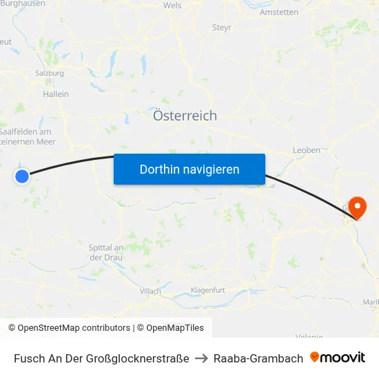 Fusch An Der Großglocknerstraße to Raaba-Grambach map