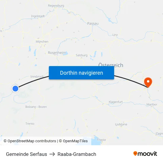 Gemeinde Serfaus to Raaba-Grambach map